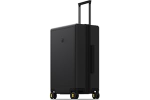 LEVEL8 Koffer Trolley, Rollkoffer Reisekoffer Hartschalen 4 Rollen, Spinner Handgepäck,TSA, 100% PC,Micro-Diamond Textured Design Groß(66cm, 65L,Schwarz)