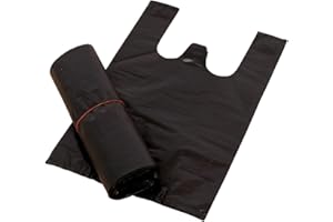 XUMIN 100pcs Sacs Gilet en Plastique Noir Épaissie 20x30cm / 7.9x11.8inch - Pour Supermarché, Livraison, Stockage, Épicerie et Transport