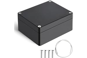 Therlan Abzweigdose Schwarz Wasserdicht IP65, Elektronik Gehäuse Anschlussdose Aufputz Schwarz Verteilerdose Außen Wasserdicht, ABS Projekt Box Kunststoff Anschlusskasten Aufputzdose 115x90x55 mm