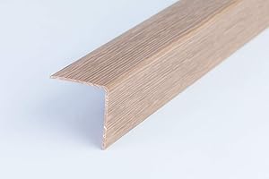 Wood Effect Plastic PVC Corner 1M Angle Trim Wall Corner Guard Edge Protector TMW Profiles (40mm x 40mm x 1M, Light Walnut)
