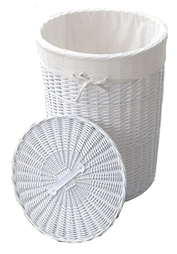 Wäschekorb laundry Weide weiß D.46 H.62cm 08WRd-c - 2