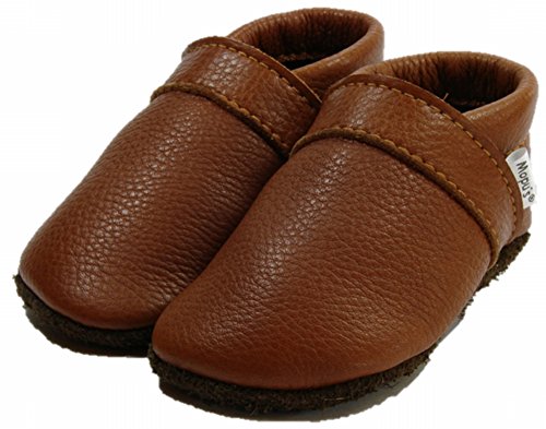 Mopu’s® Krabbelschuhe – Lederpuschen in uni cognac – handgemachte Markenqualität aus Deutschland - 2
