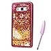 Produktbild Samsung Galaxy J5 2016 Case, Red Plating Design, Edaroo 3d Cool Flowing Liquid Bling Sparkle Golden Glitter Style Beautiful Totem Mandala Pattern Slim Thin Fits Soft Rubber TPU Bumper Protective Case Cover for Samsung Galaxy J5 (2016)