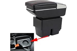 SZSS-CAR Bracciolo Compatibile con Ford Fiesta MK7 2009 2010 2011 2012 2013 2014 2015 2016 2017 console centrale con vano portaoggetti interno