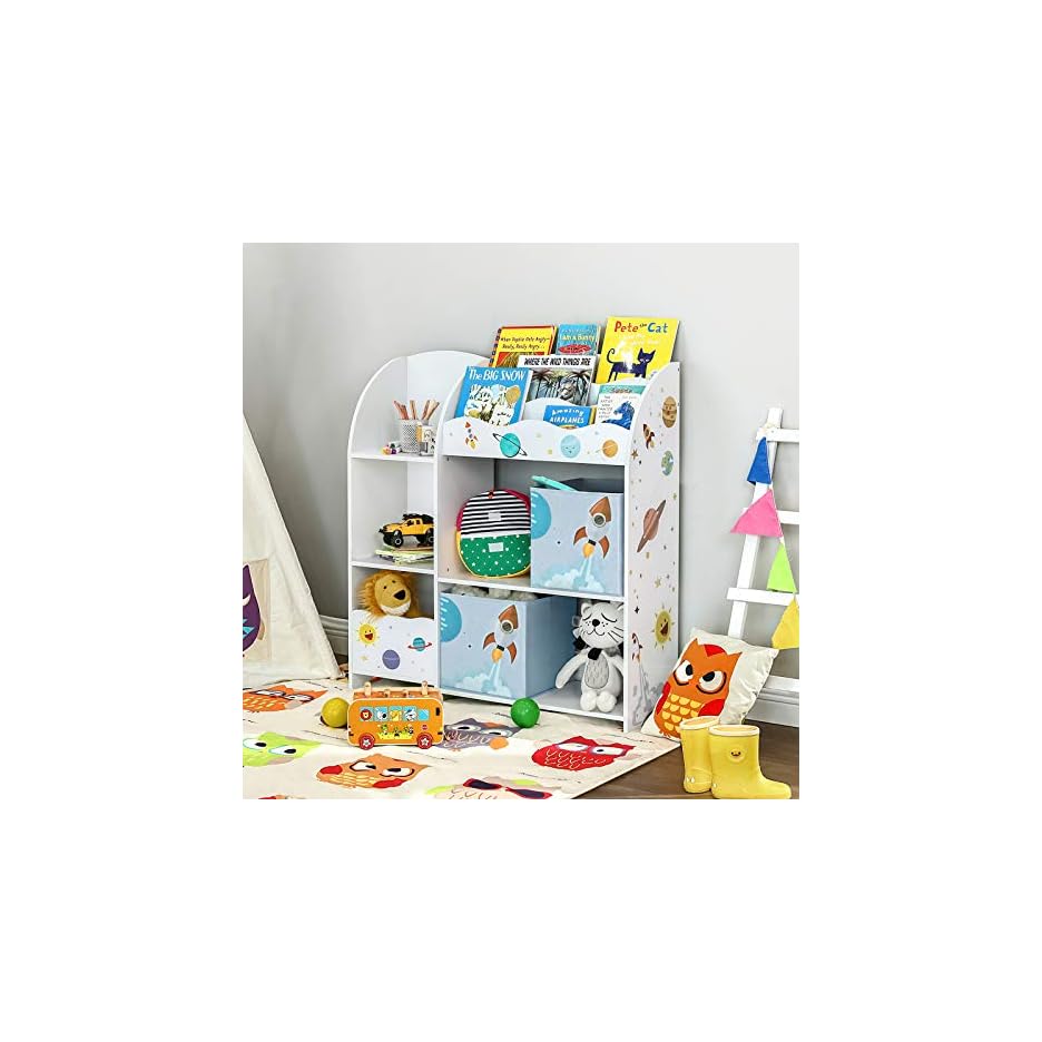 SONGMICS Kinderzimmerregal, Spielzeug-Organizer, Bücherregal für Kinder