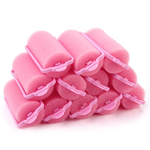 Sponge Hair Roller Curler DIY Hair Styling Random Colors (Pack of 12Pcs)