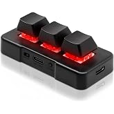 PCsensor Mini USB Keyboard 3 Keys Mini Wireless Keyboard USB 2 in 1 Mechanical Gaming Keyboard Hot Key Customized Program wit