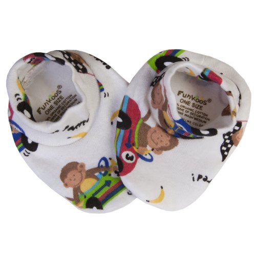 Funkoos Race Car Monkeys Organic Cotton Booties for Newborn Baby Infant Boy