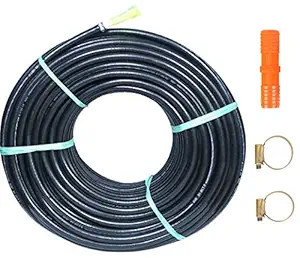 ANNA AGRO (Size : 1/2 (0.5) Inch, Length: 30 Meters, Black) 3 Layered Heavy Duty Braided Water Hose Pipe for Watering Easy to Connect, Garden, Car Wash, Floor Clean, Pet Bath, Yard.