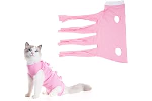 UENXRXE 1 Articolo Body Post-Operatorio Gatti,Tutina gatto post operatoria,Gatto Tuta Medica da Recupero Per, Impedire LeccareTuta Professionale, Maglietta Medica da Recupero Post Intervento(M)