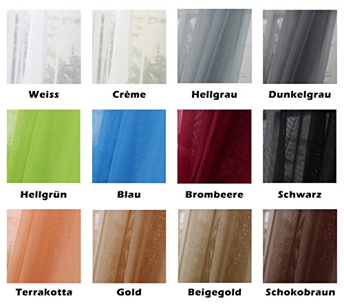 WOLTU VH5512hgn Querbehang Voile transparent Übergardinen Gardine Vorhang Stores Raumteiler Fensterschal Dekoschal Voile 140×600 cm Hellgrün - 4