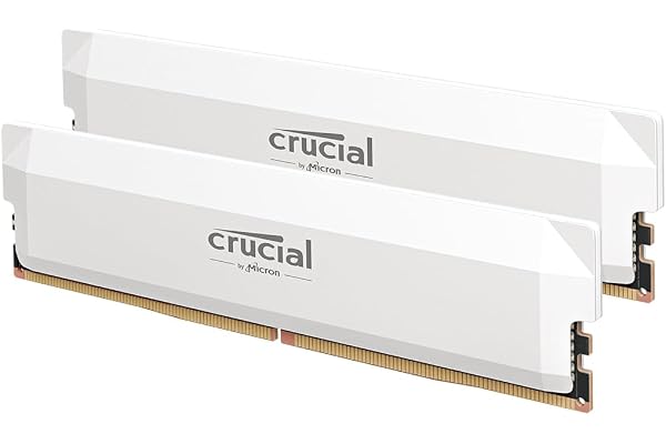 Crucial Pro RAM DDR5 32Go Kit (2x16Go) 6000MHz CL36, Overclocking Gaming, Intel XMP 3.0 / AMD Expo, PC Mémoire, Blanc - CP2K16G60C36U5W