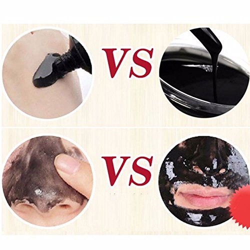 KOBWA Gesichtsmaske Schwarz, Black Head Maske, Bamboo Charcoal Mitesser Entfernen Maske, Mitesser Entferner Tiefenreinigung Peel Off Maske Bambuskohle Schlamm-Gesichtsmaske(100g) - 5