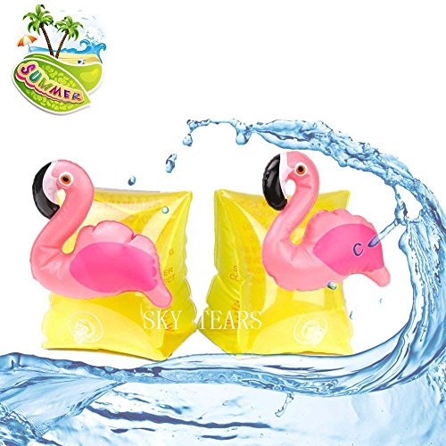 SKY TEARS Braccioli Bambini, Fenicottero Gonfiabile Galleggiante Gonfiabili con Valvola di Sicurezza per Bambini da Mare Piscina Spiaggia Water Park e Spiaggia attività