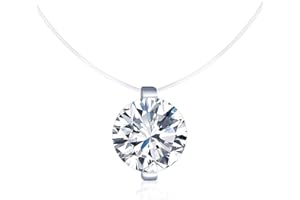 Unendlich U Collier invisible femme collier de la clavicule élégant solitaire zircon le fil nylon transparent