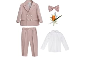 GUOCU Boys Suits Boys Wedding Suits Gentleman Outfits Prom Suit Children's Clothes Sets Kids Waistcoat Suit Baby Boy Birthday Party Ceremony Performance Tuxedo Formal Suits