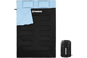 TOMSHOO Sac de Couchage 2 Places 86" * 60" Duvet Double Détachable avec 2 Oreillers -10℃ ~ 0℃ ~ 10℃ Adulte