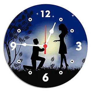 Kish Will You Be Mine Round Wall Clock | Valentine Gifts for Girlfriend, Valentine Gifts for Boyfriend | Love Wall Clocks | Valentine Day Wall Clock | Wooden Clock | Propose Day Gifts