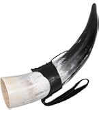 Tasse En Corne à Boire Viking - Capacité 500 Ml (Jarl) - Polie - Authentique, Unique - Cadeau Médiéval