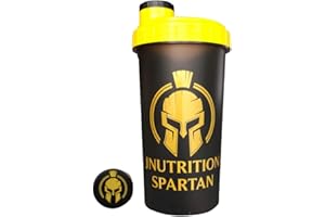 JNUTRITION SPARTAN Spartan JNutrition Shaker per palestra 700ml, Shaker ​​proteine, Shaker senza BPA, corpo trasparente, facile da pulire, Incluso il filtro, con tappo a vite per una chiusura sicura