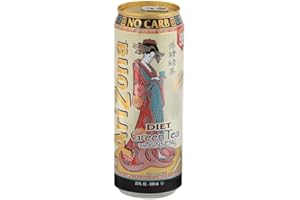 Arizona Zero Calorie Green Tea with Ginseng 680ml (Pack of 6)