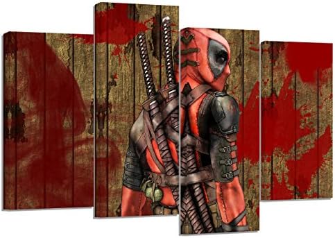 Deadpool/ set of 4 new canvas split prints 32"x 20"