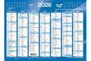 Quo Vadis - 1 Calendrier de Banque Bleu - Janvier 2026 à Décembre 2026 - Format 13,5 x 18 cm