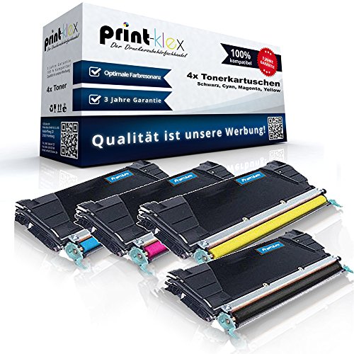 4 x Compatible Toner Cartridges for Lexmark C746 DN C746 DTN C746 N C748 DE C748 DTE C748 E - To All In 4 Colours - Black Cyan Magenta Yellow - Colour Plus Serie