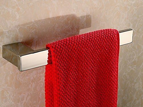 ThinkTop 304 Stainless Steel Single Towel Bar Rack Hanging Quadrate Roll Holder Bathroom Accessories, Chrome Finished Mirror Polished