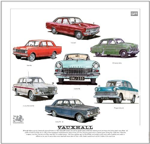 Classic Vauxhall Fine Art Print -- Viva, Victor, Velox, Cresta &amp; Viscount. Ready to frame.