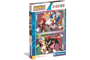 Clementoni - Puzzle Infantil 2X60 Piezas Sonic, Puzzle Infantil Personajes Sonic, 24821