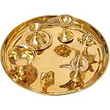 Exotic India Puja Thali for Worship of Shiva Linga - Brass