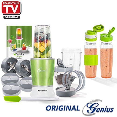 Genius Feelvita Nutri Mixer | 20 Teile | Stand-Mixer | Smoothie-Maker | Mixen | Rühren | 23000 UpM | 600 Watt | 1 Liter | Bekannt aus TV | NEU