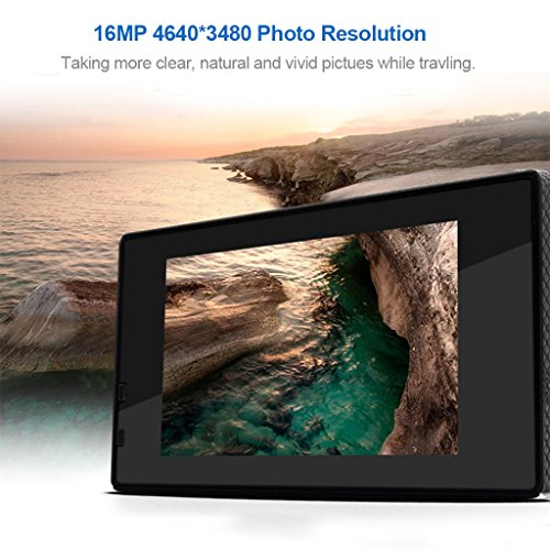 Excelvan Q8 Action Cam 2,0 “ WiFi 30M Wasserdicht Sportkamera Actionkamera Full Color HD LCD-Display 4K 30FPS 16MP 170 ° Weitwinkel Linse 180°drehbar Zeitraffer Zeitlupe Action DV Sport Kamera für Android / IOS - 6