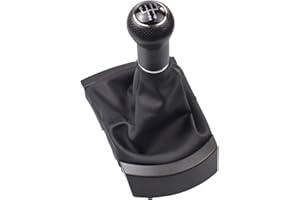 Kakulkomen Schaltknauf ，Schalthebelmanschette für Seat Ibiza 2002 2003 2004 2005 2006 2007 2008, staubdichte Abdeckung (R5 Speed-Black Line)