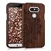 Produktbild kwmobile Holz Hülle Natur Case für LG G5 / G5 SE - Handy Schutzhülle Cover mit Rosenholz Halbblume Design in Dunkelbraun