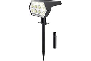 AYCLIF Lot de 1 Lampe Solaire Exterieur, Eclairage Exterieur Solaire,108 IP65 Imperméable à l'eau LED Lampe Solaire, Convient pour l'extérieur Jardin Patio Allée Cour Allée Décorative