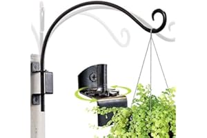 Qiang Ni Plant Hanger Outdoor: 16 Inch Bird Feeder Bracket for Garden Patio Decor - Swivel Adjustable Wall Mount Plant Hook for Hanging Flower Baskets
