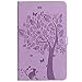 Produktbild WindTeco Galaxy Tab A 10.1 Hülle T580/T585, Baum Katze Leder Tasche Flip Case Schutzhülle Schale Etui mit Standfunktion für Samsung Galaxy Tab A6 10.1" Tablet,Lila (Auto Schlaf/Wach Funktion)