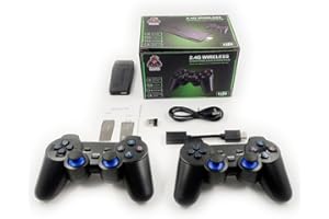 GENÉRICO Consola de juegos retro +15000 juegos 4K,PS1,Atari,Mame,GBA,GB,MD,2 mandos inhalambricos a 2,4Ghz,mini maquina arcade,USB HD Game Stick portátil y fácil de transportar