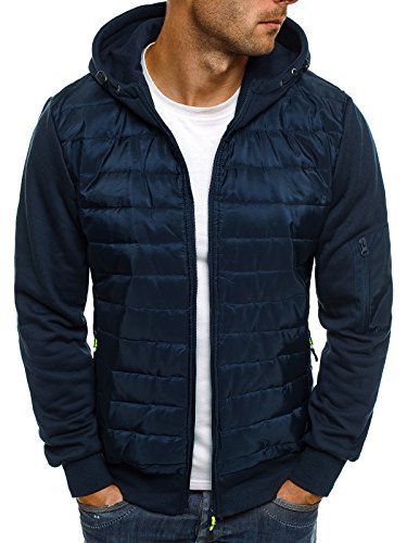 OZONEE Herren bergangsjacke Kapuzenjacke Bomberjacke Fliegerjacke MilitrFreizeitjacke Sportjacke J.STYLE AK26 DUNKELBLAU L
