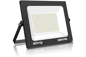 ‎BLIVRIG Blivrig LED Strahler Außen,LED Strahler 300W,30000LM Superhell LED Scheinwerfer außen,3500K Warmweiß IP66 Wasserfest Aussenstrahler,Aussenleuchte für Hinterhof, Garage, Flur, Garten