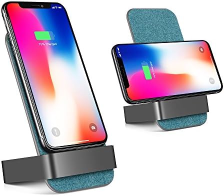 Fast Qi Wireless Charging Stand, Lamyik 2-Coils Wireless Charger Stand Pad For iPhone X/ iPhone 8 Plus/ iPhone 8, Galaxy S9/S9 Plus, S8/S8 Plus Note 8, All Qi-enabled Smartphones (Green)