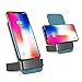 Produktbild Schnell Qi Kabellose Wireless Ladestation, lamyik 2-coils Drahtlos Qi Ladegerät Ständer Aufladen Pad für iPhone X/8 Plus/8, Galaxy S8/S7 Edge/S7/Note 8, alle Qi-enabled Smartphones (Grün)