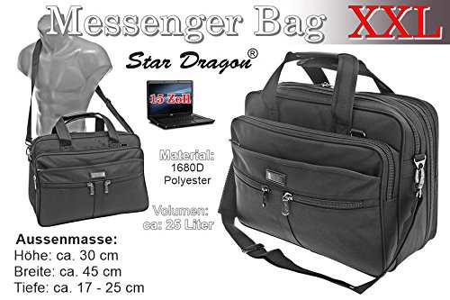 Schultertasche Citybag Flugbegleiter Ausweistasche Umhängetasche Business Messenger Bag Tasche Black NEU - 2