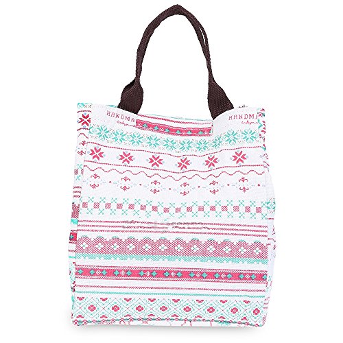 WAWJ Lunch-Paket Lunch Tote Isoliertasche Kühltasche Lunchbox Lunch Tasche Mittagessen Beutel Picknicktasche Thermal Mittagessen Tasche (Blume) - 2
