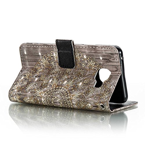 Samsung Galaxy A3 2016 Leder Hülle,Galaxy A310 Book Case,TOYYM Folio PU Leder Wallet Tasche Case mit Standfunktion Karteneinschub und Magnetverschluß,Notebook Flip Cover Brieftasche Handytasche Innere Bumper Back Case Etui Hüllen für Samsung Galaxy A3 2016/A310,Retro Blume - 3