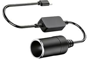 ZHOULINMOU USB C Male to 12V Cigarette Lighter Adapter, USB C to 12V 12W Car Cigarette Lighter Socket Converter for Radar Detectors, Dash Cams, GPS, CarLED Light Strips & Other Car Devices Under 12W(13.78in)