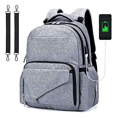 Preisvergleich Produktbild ZIONOR Wickeltasche Rucksack Wasserdicht Wickelrucksack Multifunktion Reisetaschen Organizer für Mama und Papa Säuglingspflege mit Isolierender Schicht und Großer Kapazität (Einschließlich Laptoptasche)