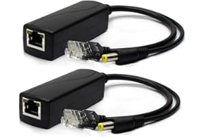 ANVISION 2-Pack 12V PoE Splitter, IEEE 802.3af Compliant, for IP Camera, AP Voip Phone and more